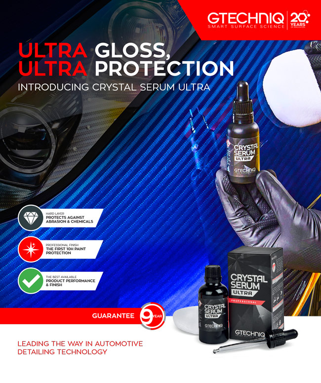 Gtechniq Crystal Serum Ultra Advert 2021